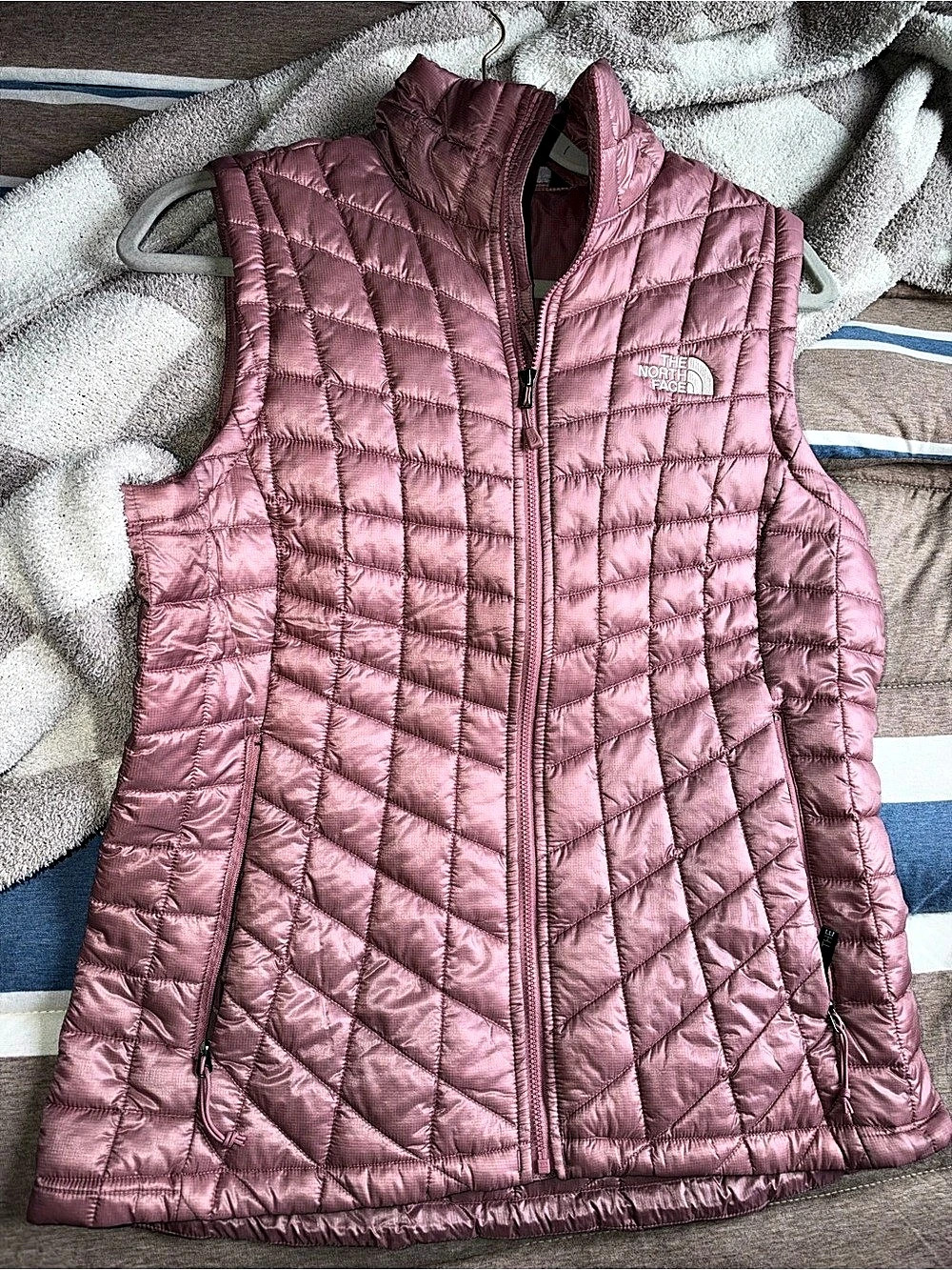 The North Face ThermoBall Vest Quilted Puffer Vest in Pink